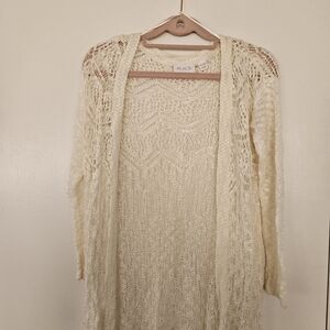 The Children's Place Ivory Open-Knit Cardigan